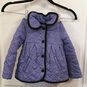 London Fog Hooded Quilted Jacket - Periwinkle Blue - Size 24 mos